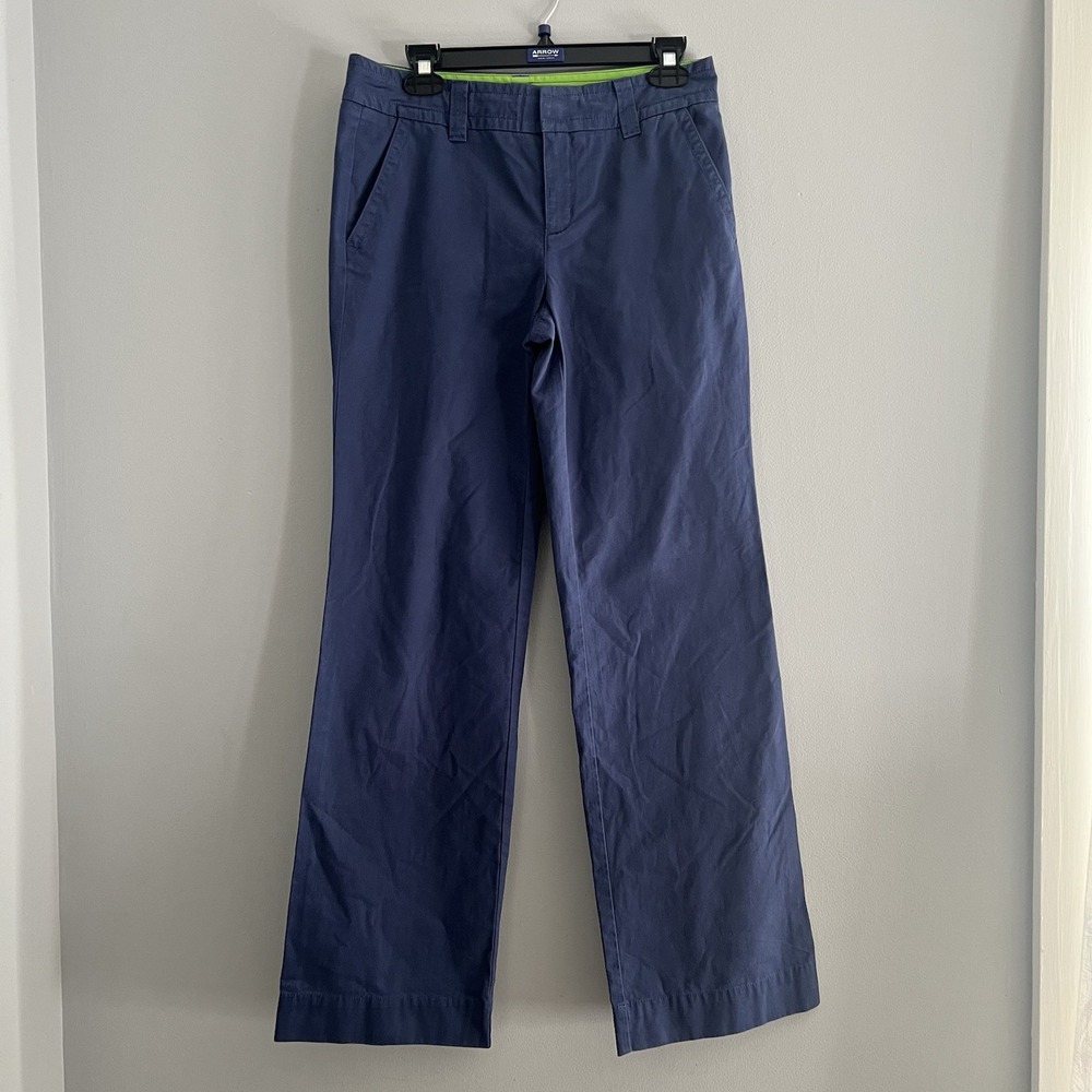 Lilly Pulitzer Main Line Chino Pants Size 4 Navy Wide Leg‎ Office Preppy NEW